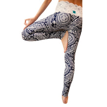 Charger l'image dans la galerie, Trendy High Waist Lace Spliced Tribal Print Elastic Pants for Women
