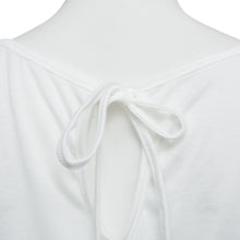 Charger l'image dans la galerie, Casual Round Collar Short Sleeve Off-the-shoulder Back Lace-up Hollow Out Loose T-shirt for Women