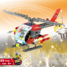 Charger l&#39;image dans la galerie, ABS Firefighter Helicopter Building Block DIY Model for Kids 89pcs