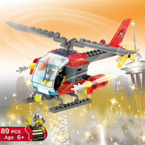 ABS Firefighter Helicopter Building Block DIY Model for Kids 89pcs