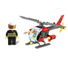 Charger l&#39;image dans la galerie, ABS Firefighter Helicopter Building Block DIY Model for Kids 89pcs