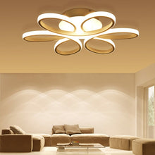 Charger l'image dans la galerie, EverFlower Modern Simple Floral Shape LED Semi Flush Mount Ceiling Light With Max 75W Painted Finish