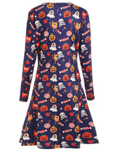 Charger l'image dans la galerie, Halloween Print Long Sleeve Dress