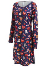 Charger l'image dans la galerie, Halloween Print Long Sleeve Dress