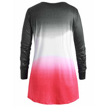 Charger l'image dans la galerie, Ombre Pleated Button Up Plus Size Long Sleeve Top