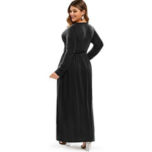 Charger l'image dans la galerie, Ruched Seam Pockets Surplice Plus Size Maxi Dress