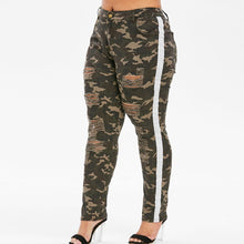 Charger l'image dans la galerie, Distressed Camo Piping Plus Size Jeans