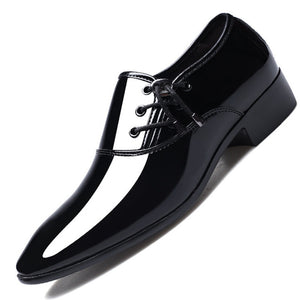 2019 Newest Men Dress Shoes Designer Business Office Lace-Up Loafers Casual Driving Shoes Men's Flat Party Leather Dance Shoes