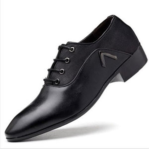 2019 Newest Men Dress Shoes Designer Business Office Lace-Up Loafers Casual Driving Shoes Men's Flat Party Leather Dance Shoes