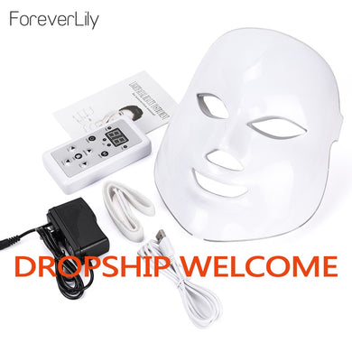 Led Mask Photon Electric LED Facial Mask 7 Colors Led with Neck Skin Rejuvenation Anti Wrinkle Acne Photon Therapy Salon tool