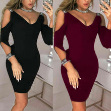Charger l'image dans la galerie, Women Fashion Sexy V Neck Sequined Mini Dress Woman Ladies Party Bodycon Elegant Dresses Summer Female Casual Sundress Vestidos
