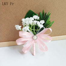 Charger l'image dans la galerie, LKY Fr Boutonniere Flowers Corsage Pin Boutonniere Buttonhole Men Wedding Bracelet Bridesmaid Wedding Buttonhole Witness Corsage