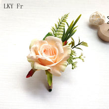Charger l'image dans la galerie, LKY Fr Boutonniere Flowers Corsage Pin Boutonniere Buttonhole Men Wedding Bracelet Bridesmaid Wedding Buttonhole Witness Corsage
