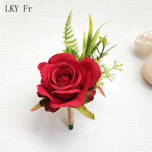 Charger l'image dans la galerie, LKY Fr Boutonniere Flowers Corsage Pin Boutonniere Buttonhole Men Wedding Bracelet Bridesmaid Wedding Buttonhole Witness Corsage