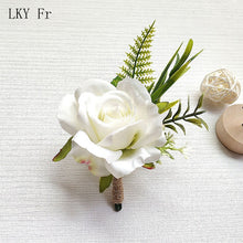 Charger l'image dans la galerie, LKY Fr Boutonniere Flowers Corsage Pin Boutonniere Buttonhole Men Wedding Bracelet Bridesmaid Wedding Buttonhole Witness Corsage