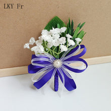 Charger l'image dans la galerie, LKY Fr Boutonniere Flowers Corsage Pin Boutonniere Buttonhole Men Wedding Bracelet Bridesmaid Wedding Buttonhole Witness Corsage