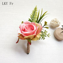 Charger l'image dans la galerie, LKY Fr Boutonniere Flowers Corsage Pin Boutonniere Buttonhole Men Wedding Bracelet Bridesmaid Wedding Buttonhole Witness Corsage