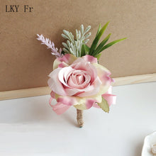 Charger l'image dans la galerie, LKY Fr Boutonniere Flowers Corsage Pin Boutonniere Buttonhole Men Wedding Bracelet Bridesmaid Wedding Buttonhole Witness Corsage