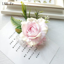 Charger l'image dans la galerie, LKY Fr Boutonniere Flowers Corsage Pin Boutonniere Buttonhole Men Wedding Bracelet Bridesmaid Wedding Buttonhole Witness Corsage