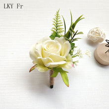 Charger l'image dans la galerie, LKY Fr Boutonniere Flowers Corsage Pin Boutonniere Buttonhole Men Wedding Bracelet Bridesmaid Wedding Buttonhole Witness Corsage