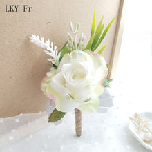Charger l'image dans la galerie, LKY Fr Boutonniere Flowers Corsage Pin Boutonniere Buttonhole Men Wedding Bracelet Bridesmaid Wedding Buttonhole Witness Corsage