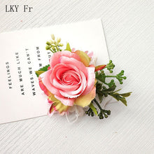 Charger l'image dans la galerie, LKY Fr Boutonniere Flowers Corsage Pin Boutonniere Buttonhole Men Wedding Bracelet Bridesmaid Wedding Buttonhole Witness Corsage