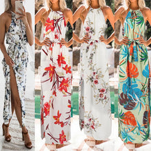 Charger l'image dans la galerie, vestidos de verano 2019 Fashion Women Print Boho Floral Long Maxi Dress Sleeveless Evening Party Summer Beach Sundress Robe W619