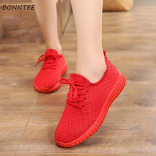 Charger l'image dans la galerie, Vulcanize Shoes Women Lightweight Lace-up Soft Walking Footwear Womens Breathable Mesh Flat Non-slip Sneakers Female Casual Chic