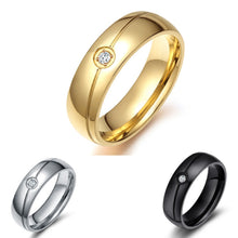 Charger l'image dans la galerie, QianBei Simple Stainless Steel Wedding Band Ring for Women Men Never Fade Silver Female Classic Engagement Personalized Alliance