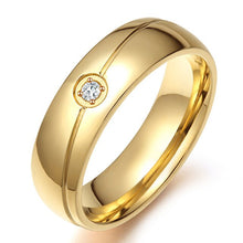 Charger l'image dans la galerie, QianBei Simple Stainless Steel Wedding Band Ring for Women Men Never Fade Silver Female Classic Engagement Personalized Alliance