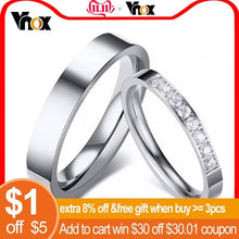 Charger l'image dans la galerie, Vnox Never Fade Stainless Steel Temperament Engagement Bands For Couples Anti Allergy Women Mens Rings Lovers Alliance