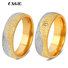 Charger l'image dans la galerie, UAGE Stainless steel Wedding Ring Silver Gold Color Simple Design Couple Alliance Ring  6mm Width Band Ring for Women and Men