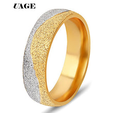 Charger l'image dans la galerie, UAGE Stainless steel Wedding Ring Silver Gold Color Simple Design Couple Alliance Ring  6mm Width Band Ring for Women and Men