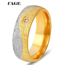 Charger l'image dans la galerie, UAGE Stainless steel Wedding Ring Silver Gold Color Simple Design Couple Alliance Ring  6mm Width Band Ring for Women and Men