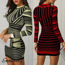 Charger l'image dans la galerie, Sexy Party Dress Women Elegant Stretchy Printed Package Hip Bodycon Bandage Pencil Mini Dresses Office Ladies Clubwear