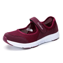 Charger l'image dans la galerie, Vulcanize Shoes Women Breathable Mesh Flat Hook &amp; Loop Womens Sneakers Trendy Simple Soft Bottom Walking Shoes Ladies Leisure