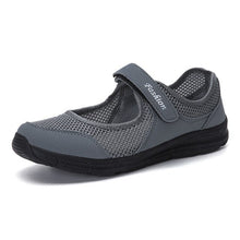Charger l'image dans la galerie, Vulcanize Shoes Women Breathable Mesh Flat Hook &amp; Loop Womens Sneakers Trendy Simple Soft Bottom Walking Shoes Ladies Leisure