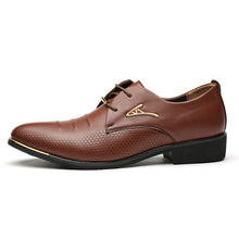 Charger l'image dans la galerie, New  Spring Men Leather Dress Shoes Luxury Brand Men's Business Shoes For Men Shoes Pontied Toe Lace-Up Flats Black Size 45