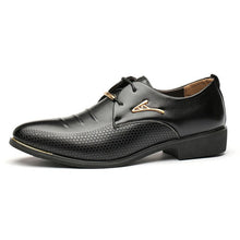 Charger l'image dans la galerie, New  Spring Men Leather Dress Shoes Luxury Brand Men's Business Shoes For Men Shoes Pontied Toe Lace-Up Flats Black Size 45