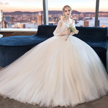 Charger l'image dans la galerie, New Charming robe de marie Spaghetti Straps Wedding Dresses 2019 Simple Boat Neck Lace Up Princess Bridal Gown Plus Sizes