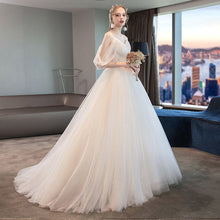Charger l'image dans la galerie, New Charming robe de marie Spaghetti Straps Wedding Dresses 2019 Simple Boat Neck Lace Up Princess Bridal Gown Plus Sizes