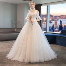 Charger l'image dans la galerie, New Charming robe de marie Spaghetti Straps Wedding Dresses 2019 Simple Boat Neck Lace Up Princess Bridal Gown Plus Sizes