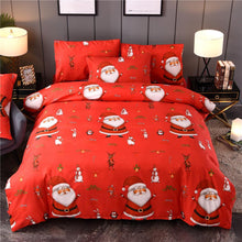 Charger l'image dans la galerie, Christmas Bed Duvet Cover Set Santa Claus Pattern Pillow Cover Quilt Cover Christmas Decorations For Home housse de couette