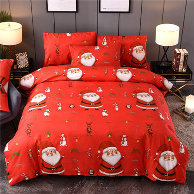 Christmas Bed Duvet Cover Set Santa Claus Pattern Pillow Cover Quilt Cover Christmas Decorations For Home housse de couette