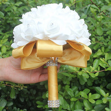 Charger l'image dans la galerie, IN STOCK Cheapest PE Rose Bridesmaid Wedding Foam flowers Rose Bridal bouquet Ribbon Fake Wedding bouquet de noiva 14 Color