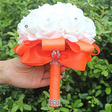 Charger l'image dans la galerie, IN STOCK Cheapest PE Rose Bridesmaid Wedding Foam flowers Rose Bridal bouquet Ribbon Fake Wedding bouquet de noiva 14 Color