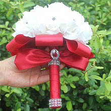 Charger l'image dans la galerie, IN STOCK Cheapest PE Rose Bridesmaid Wedding Foam flowers Rose Bridal bouquet Ribbon Fake Wedding bouquet de noiva 14 Color