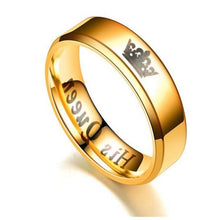 Charger l'image dans la galerie, His Queen Her King Couple Letter Ring for Women Men Stainless Steel Lovers' Finger Rings Pomise Gift Alliance Fashion Jewelry