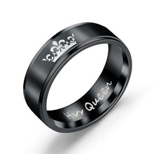 Charger l'image dans la galerie, His Queen Her King Couple Letter Ring for Women Men Stainless Steel Lovers' Finger Rings Pomise Gift Alliance Fashion Jewelry