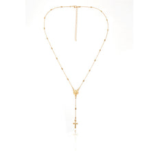 Charger l'image dans la galerie, Boho Layered Iron Cross Pendant Choker Necklace Golden Beads Jesus Long Chain Necklace Charm Crucifix Christian Couple Jewelry